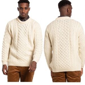 NWT Rue Saint Patrick Worsted Wool Sweater in Ecru